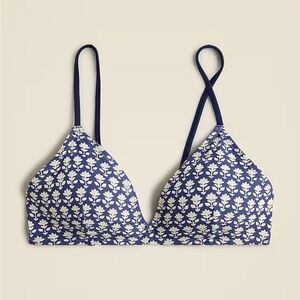 J Crew French Stamp Floral Bikini Top